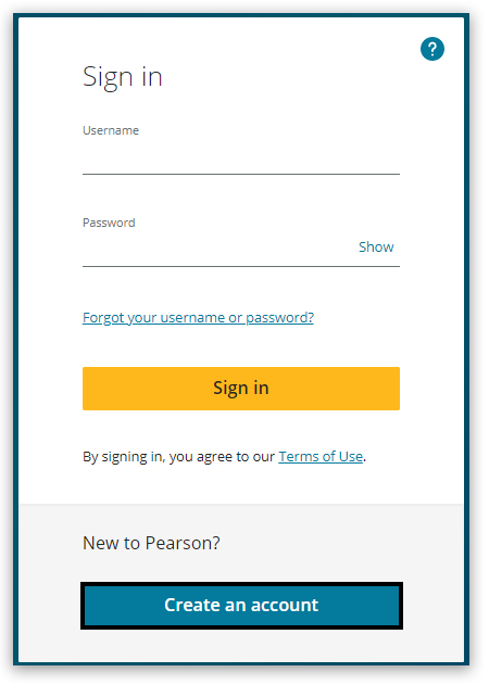 Pearson Support Portal: Creating An Account