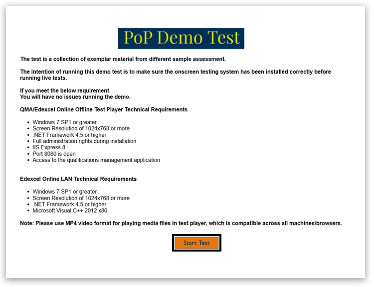 Pearson Onscreen Platform (POP) LAN Test Walkthrough