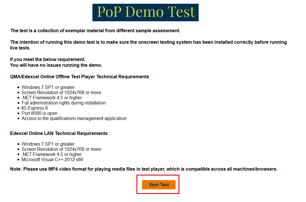 Pearson Onscreen Platform (POP) Pearson Assessor Dashboard (PAD) Test Walkthrough