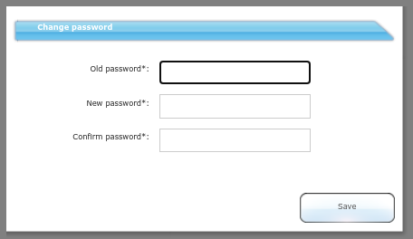 Change password screen