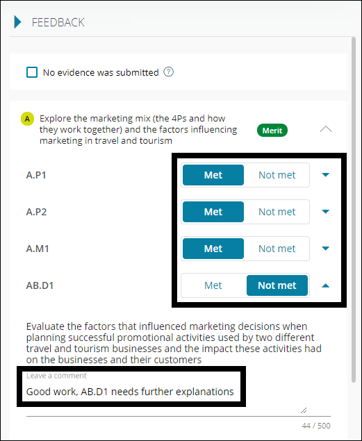 coursework marks pearson