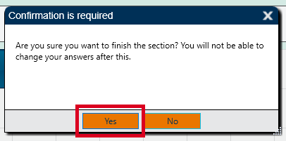End of section confirm