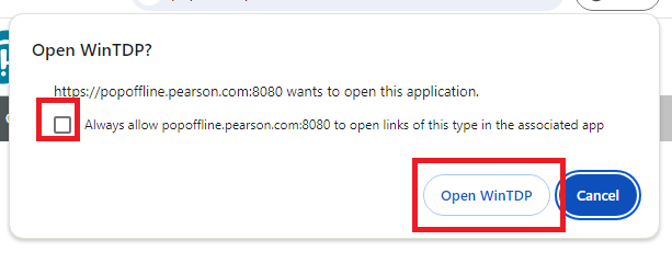 Open WinTDP button option