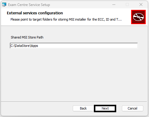 Setup Wizard screen 4
