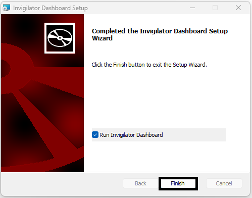 Invigilator Dashboard Setup Wizard screen 2