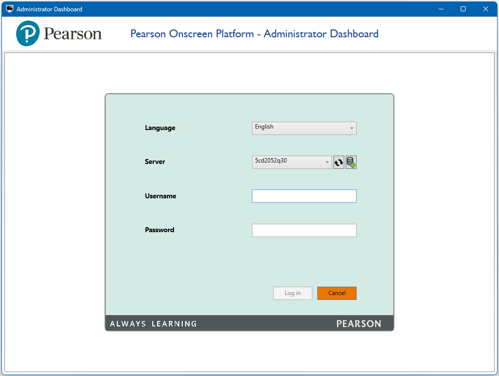 Administrator Dashboard login