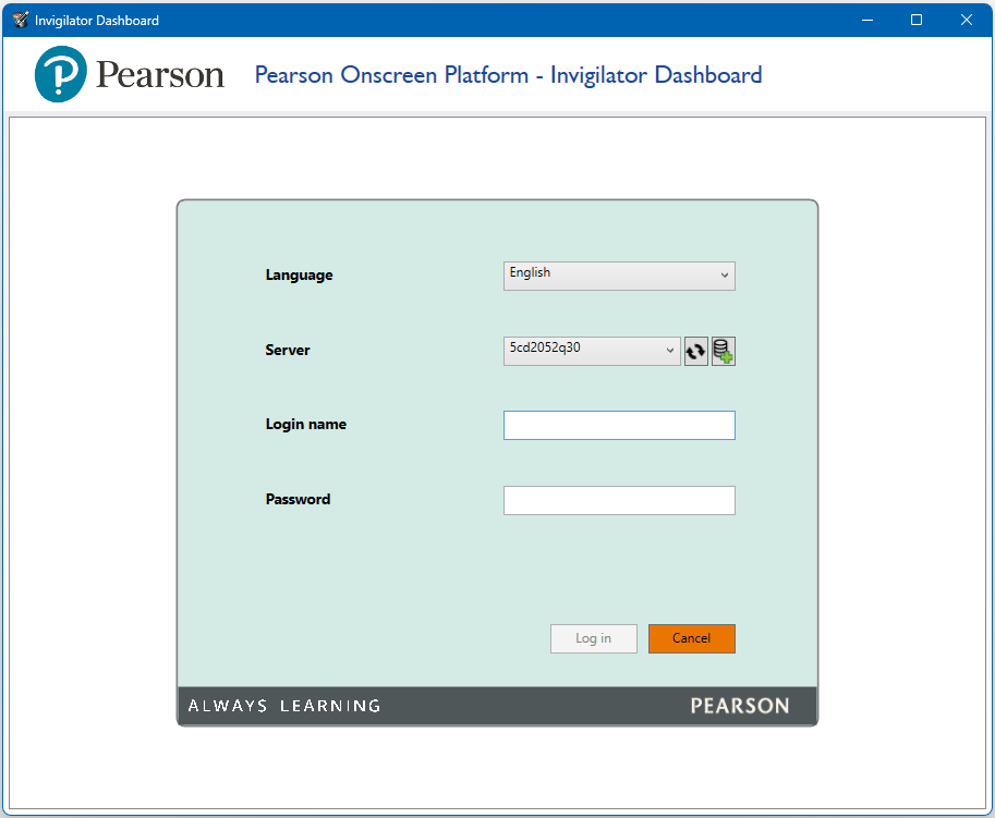 Invigilator Dashboard login