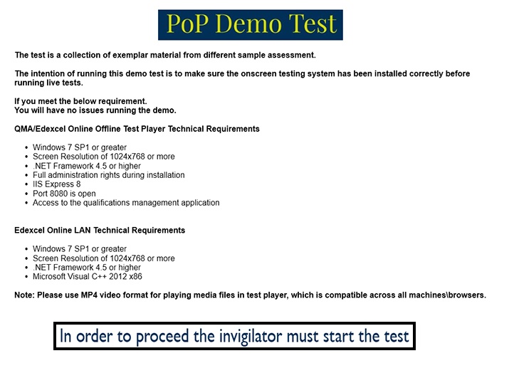 Test Player in order to proceed message