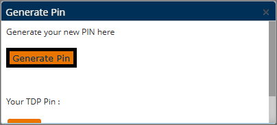 PAD generate PIN button