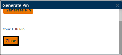 PAD PIN close button