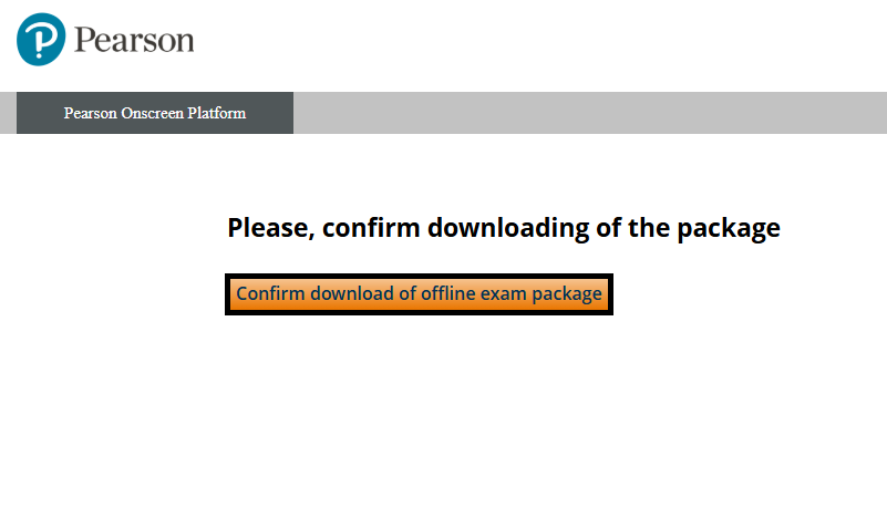 PAD confirm download of exam package