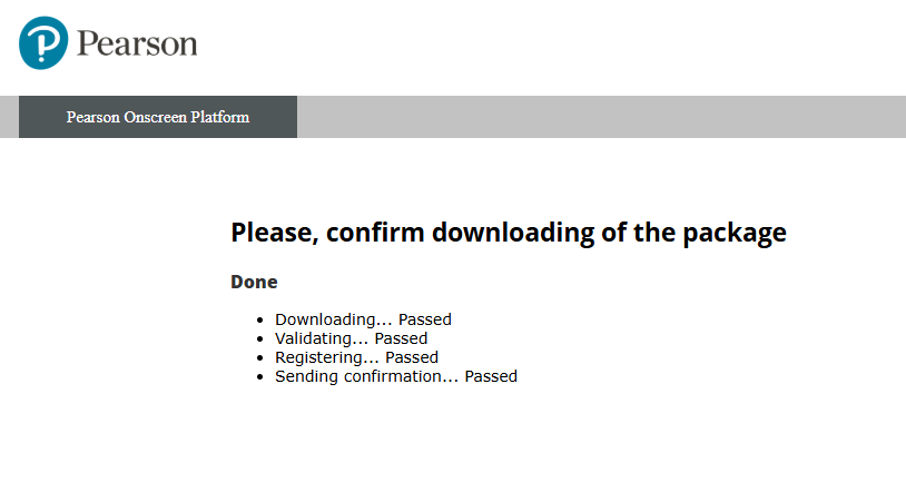 PAD download test stages