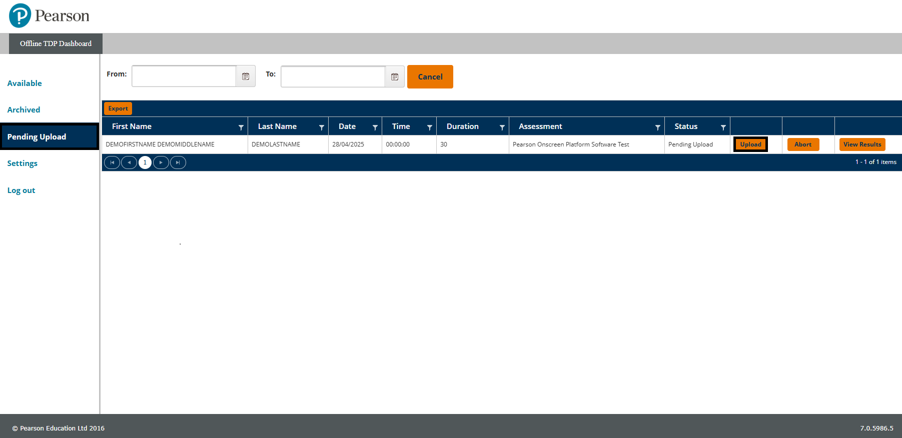 Offline pending upload
