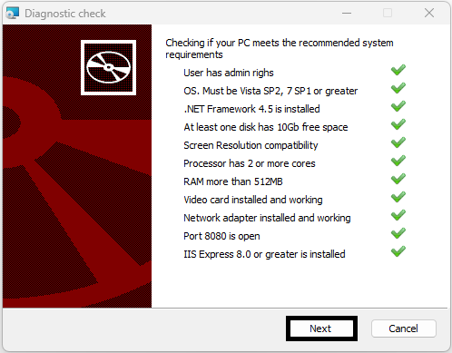 Install Wizard screen 2