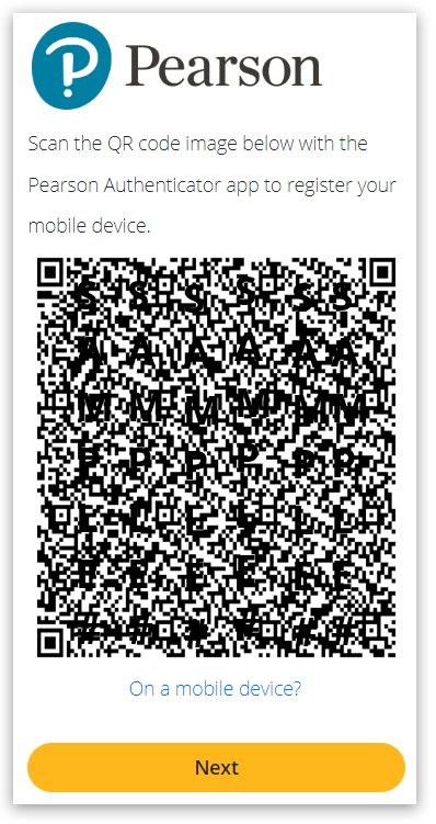 QR code screen for setting up two-factor authentication