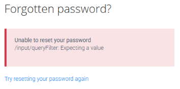 /input/queryFilter: Expecting a value error