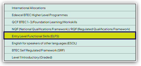 Qualification and framework selection options