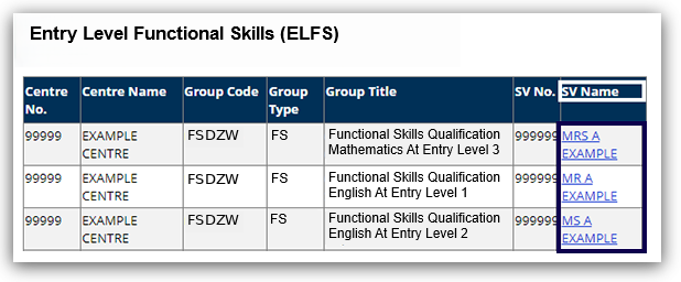 Standards Verifier name displayed in Edexcel Online