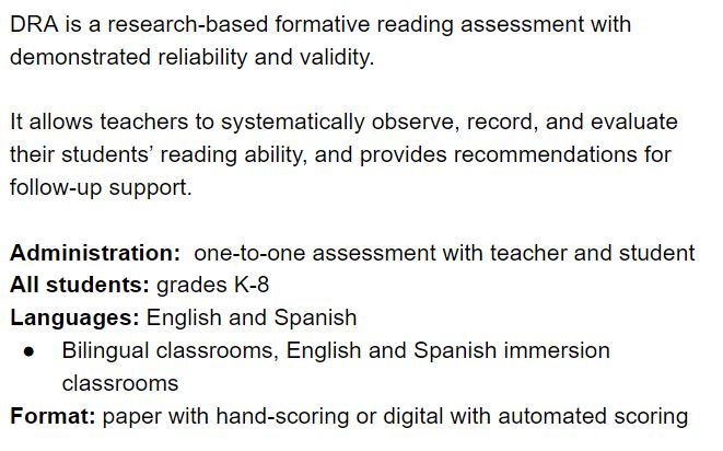 DRA3: Pre-publication Promotion and Assessment Information